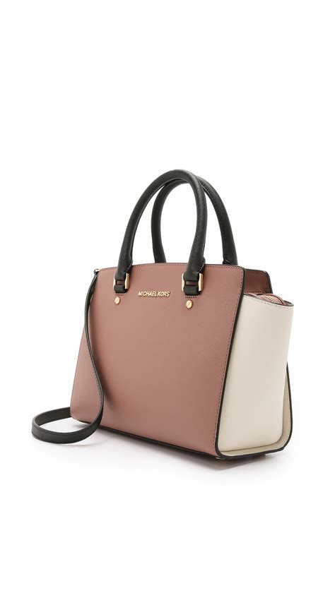 michael kors selma medium color block|Michael Kors Selma Medium Colorblock Satchel Handbag Patent .